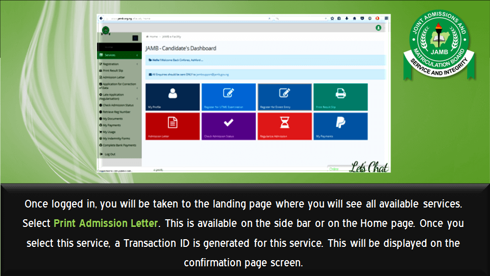 How to Print JAMB Admission Letter Online 2025 5 Printing JAMB admission letter online